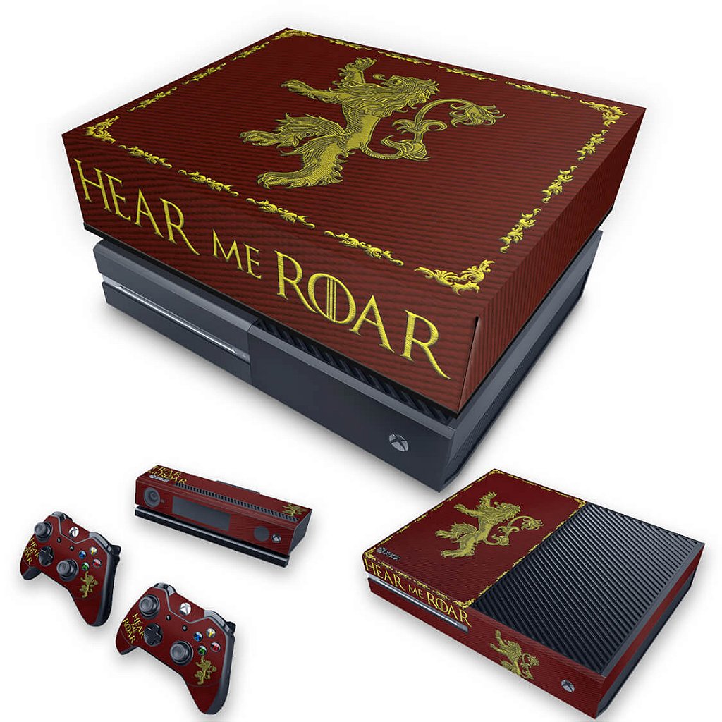 KIT Capa Anti Poeira e Skin Anti-Rage Xbox One Fat - Game Of Thrones Lannister