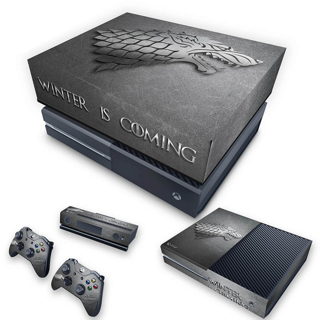 KIT Capa Anti Poeira e Skin Anti-Rage Xbox One Fat - Game Of Thrones Stark