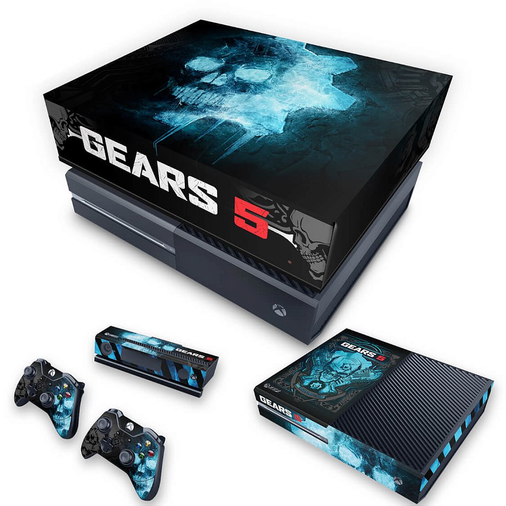 KIT Capa Anti Poeira e Skin Anti-Rage Xbox One Fat - Gears 5