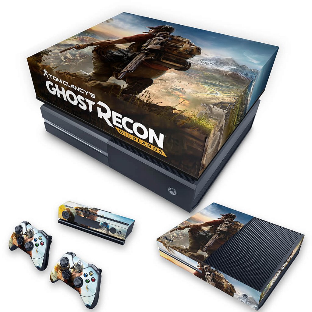 KIT Capa Anti Poeira e Skin Anti-Rage Xbox One Fat - Ghost Recon Wildlands