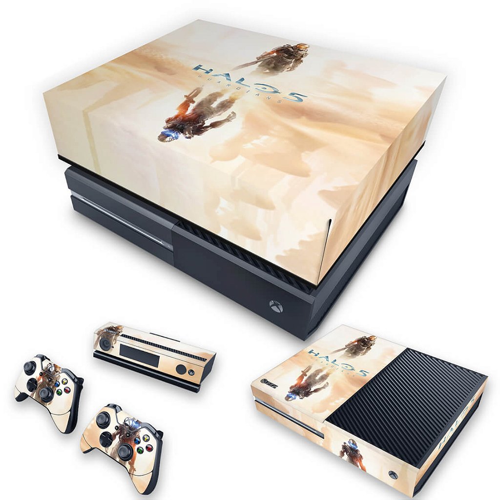 KIT Capa Anti Poeira e Skin Anti-Rage Xbox One Fat - Halo 5: Guardians #A