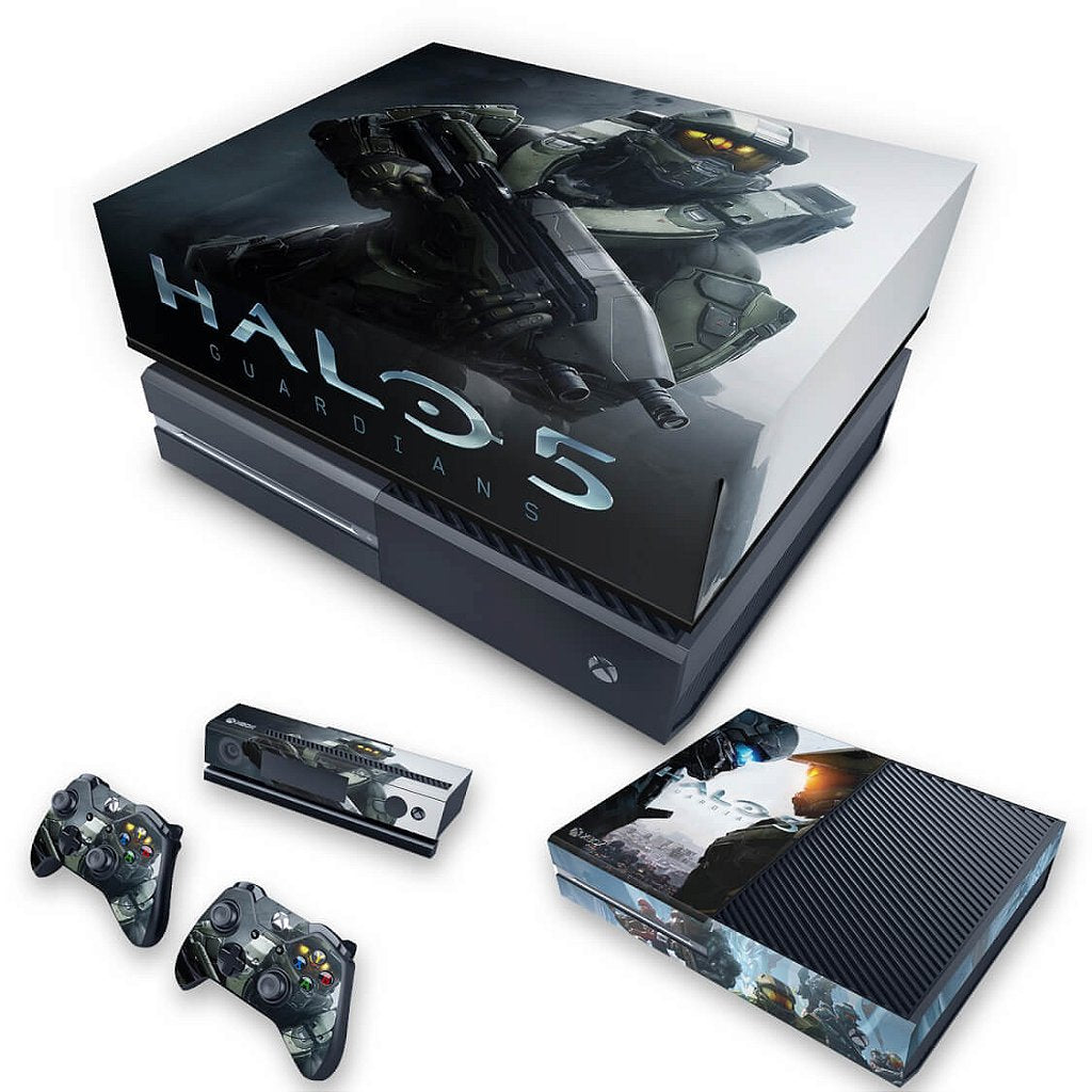 KIT Capa Anti Poeira e Skin Anti-Rage Xbox One Fat - Halo 5: Guardians #B