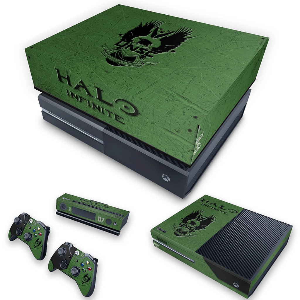 KIT Capa Anti Poeira e Skin Anti-Rage Xbox One Fat - Halo Infinite