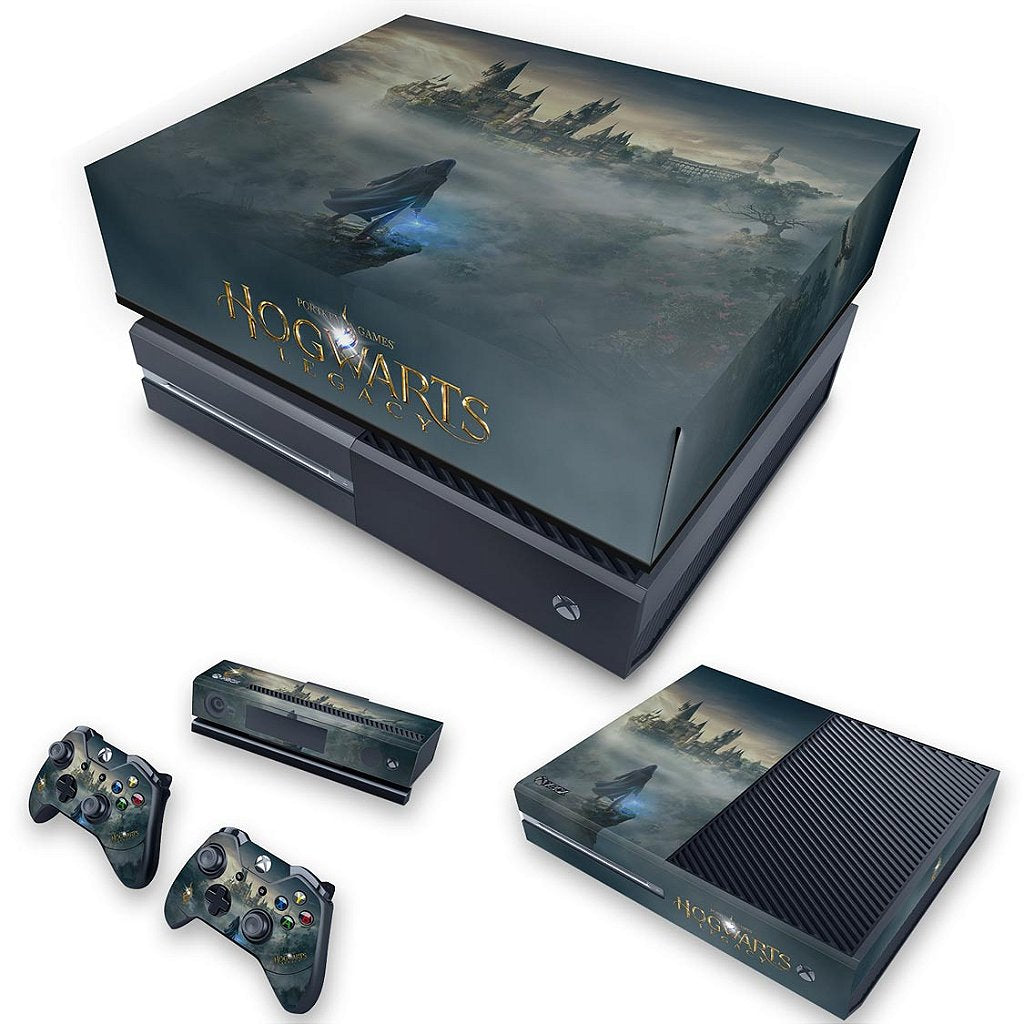 KIT Capa Anti Poeira e Skin Anti-Rage Xbox One Fat - Hogwarts Legacy