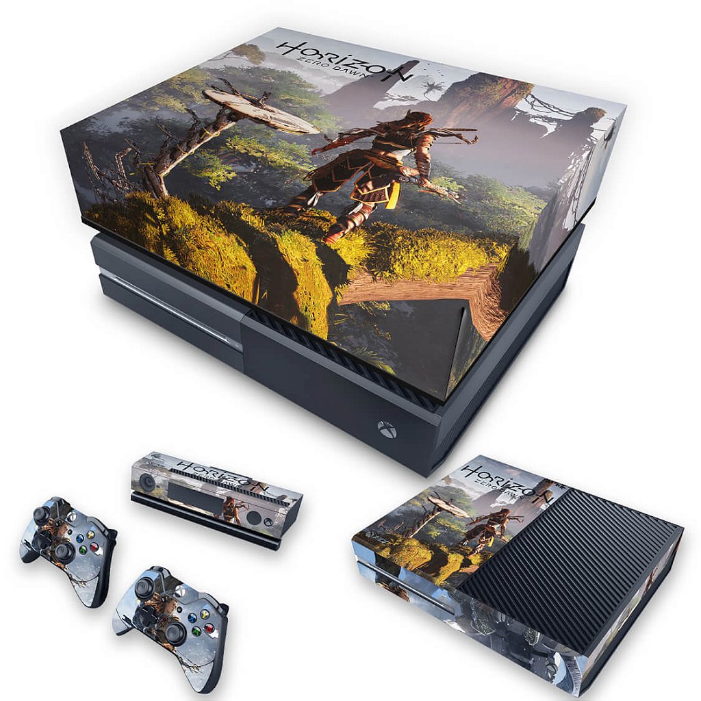 KIT Capa Anti Poeira e Skin Anti-Rage Xbox One Fat - Horizon Zero Dawn