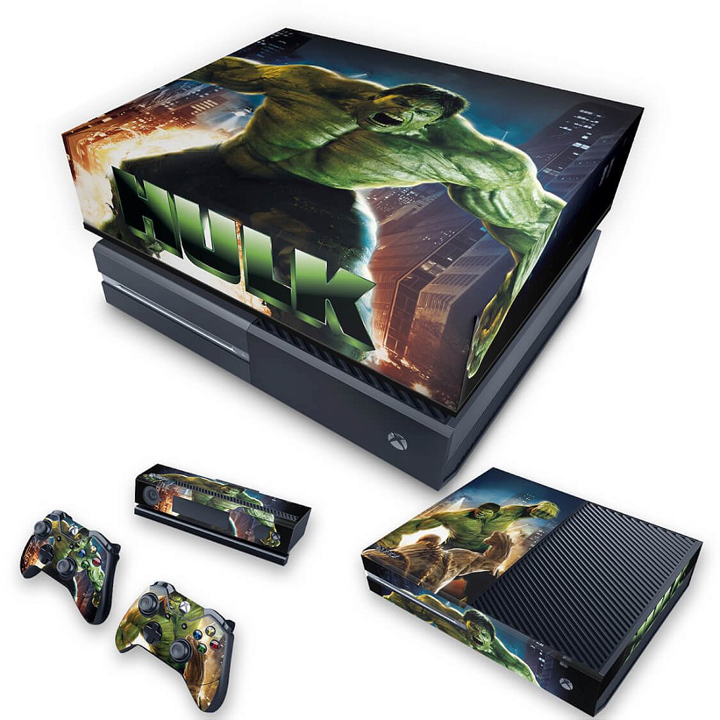 KIT Capa Anti Poeira e Skin Anti-Rage Xbox One Fat - Hulk
