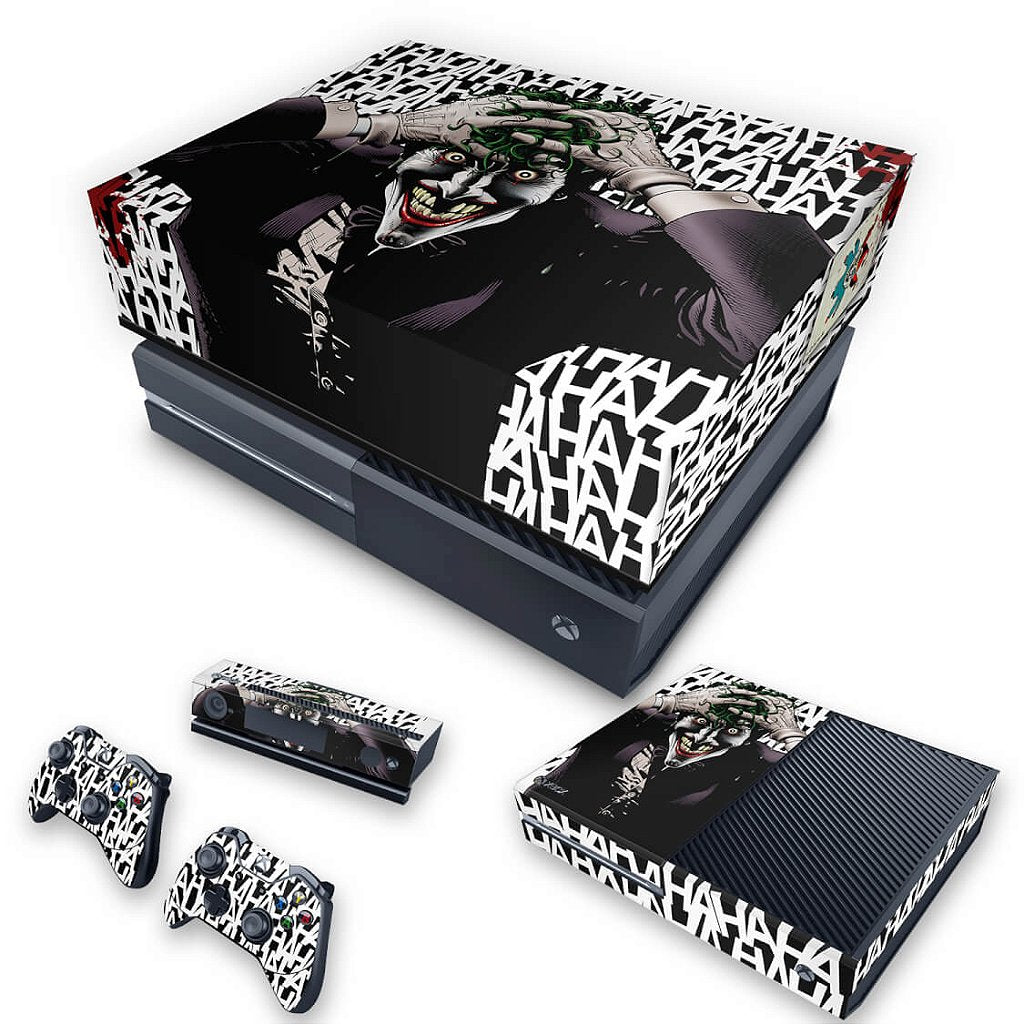 KIT Capa Anti Poeira e Skin Anti-Rage Xbox One Fat - Joker Coringa Batman