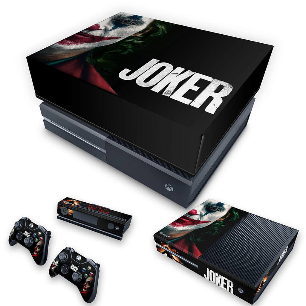 KIT Capa Anti Poeira e Skin Anti-Rage Xbox One Fat - Joker Coringa Filme