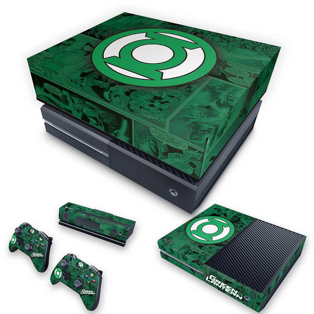 KIT Capa Anti Poeira e Skin Anti-Rage Xbox One Fat - Lanterna Verde Comics