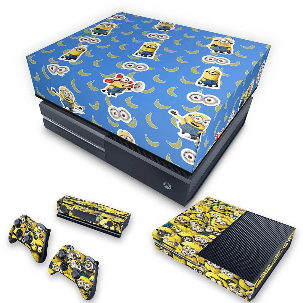 KIT Capa Anti Poeira e Skin Anti-Rage Xbox One Fat - Minions