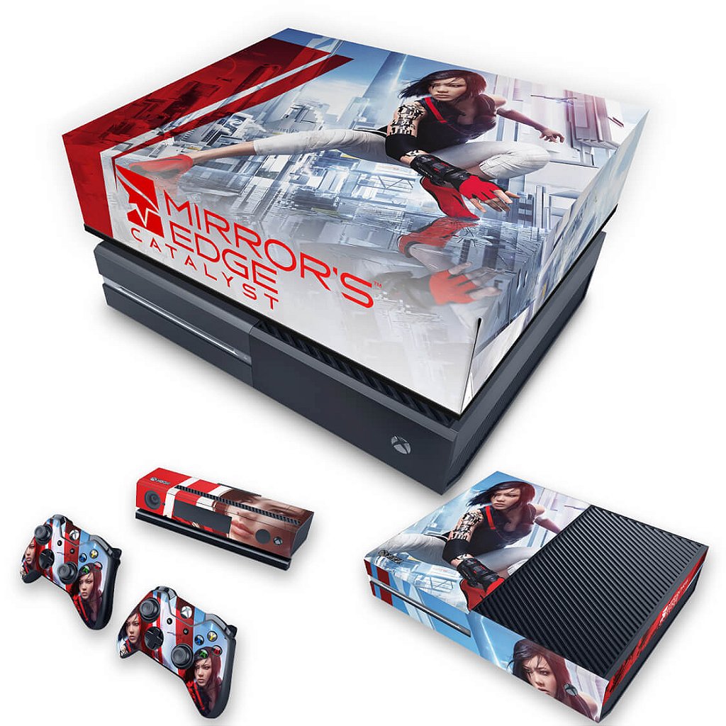 KIT Capa Anti Poeira e Skin Anti-Rage Xbox One Fat - Mirror's Edge Catalyst