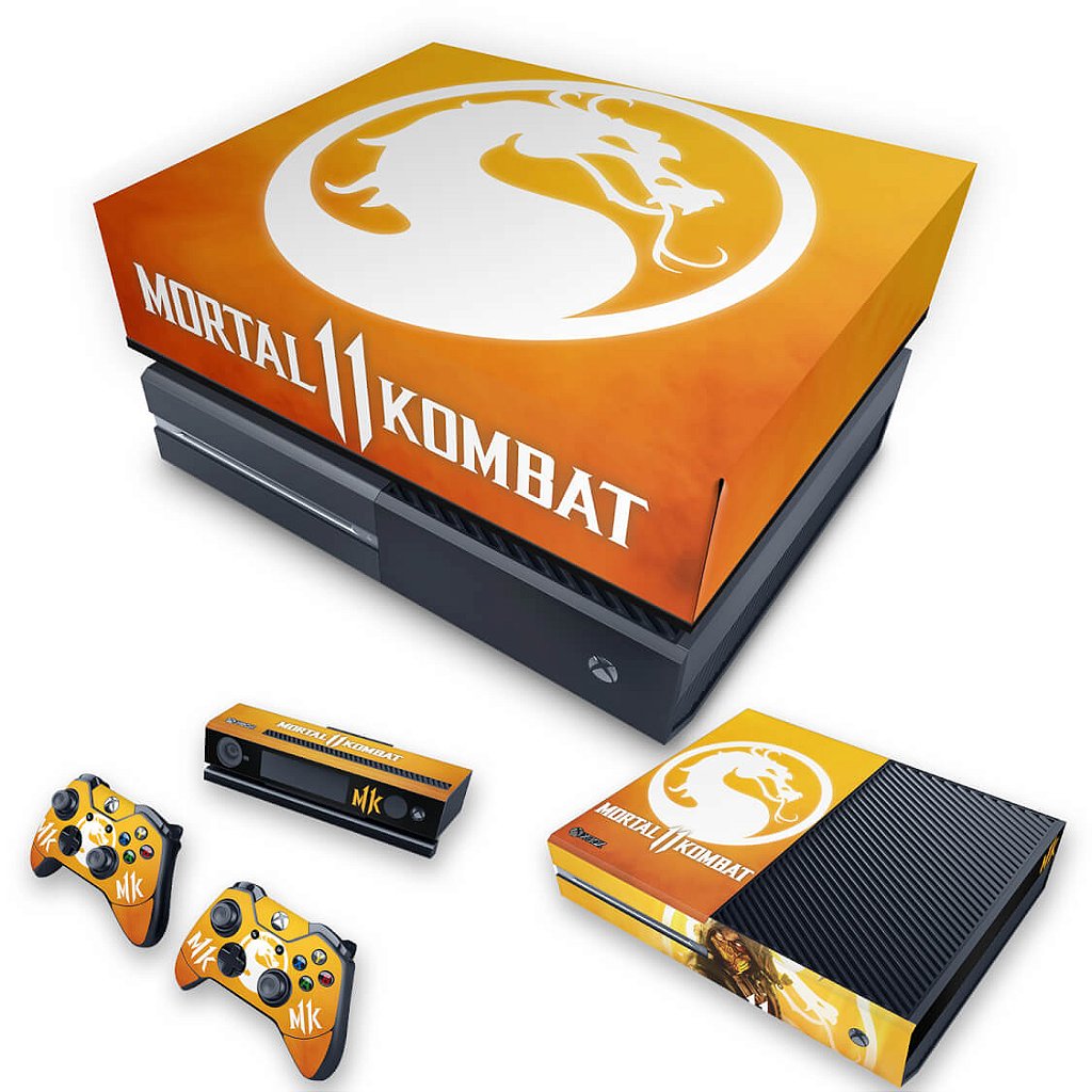 KIT Capa Anti Poeira e Skin Anti-Rage Xbox One Fat - Mortal Kombat 11