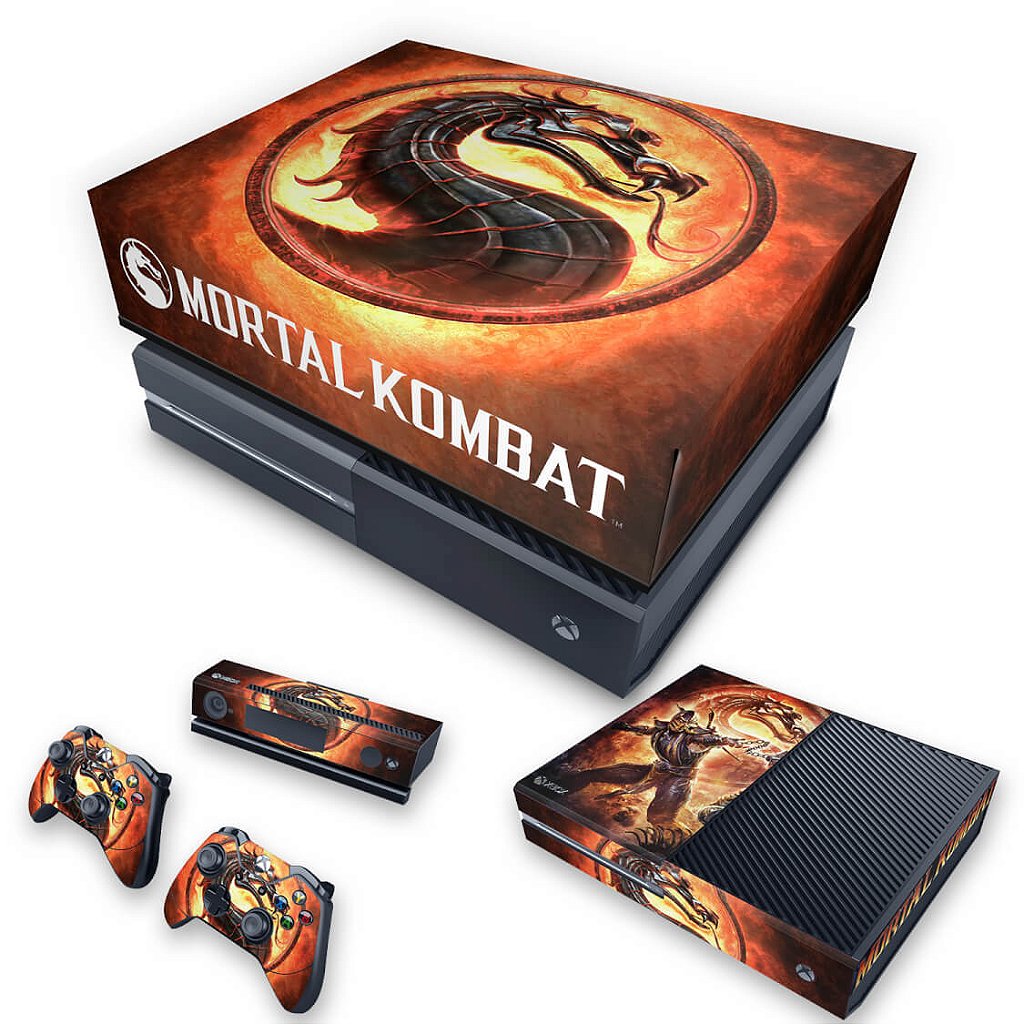 KIT Capa Anti Poeira e Skin Anti-Rage Xbox One Fat - Mortal Kombat