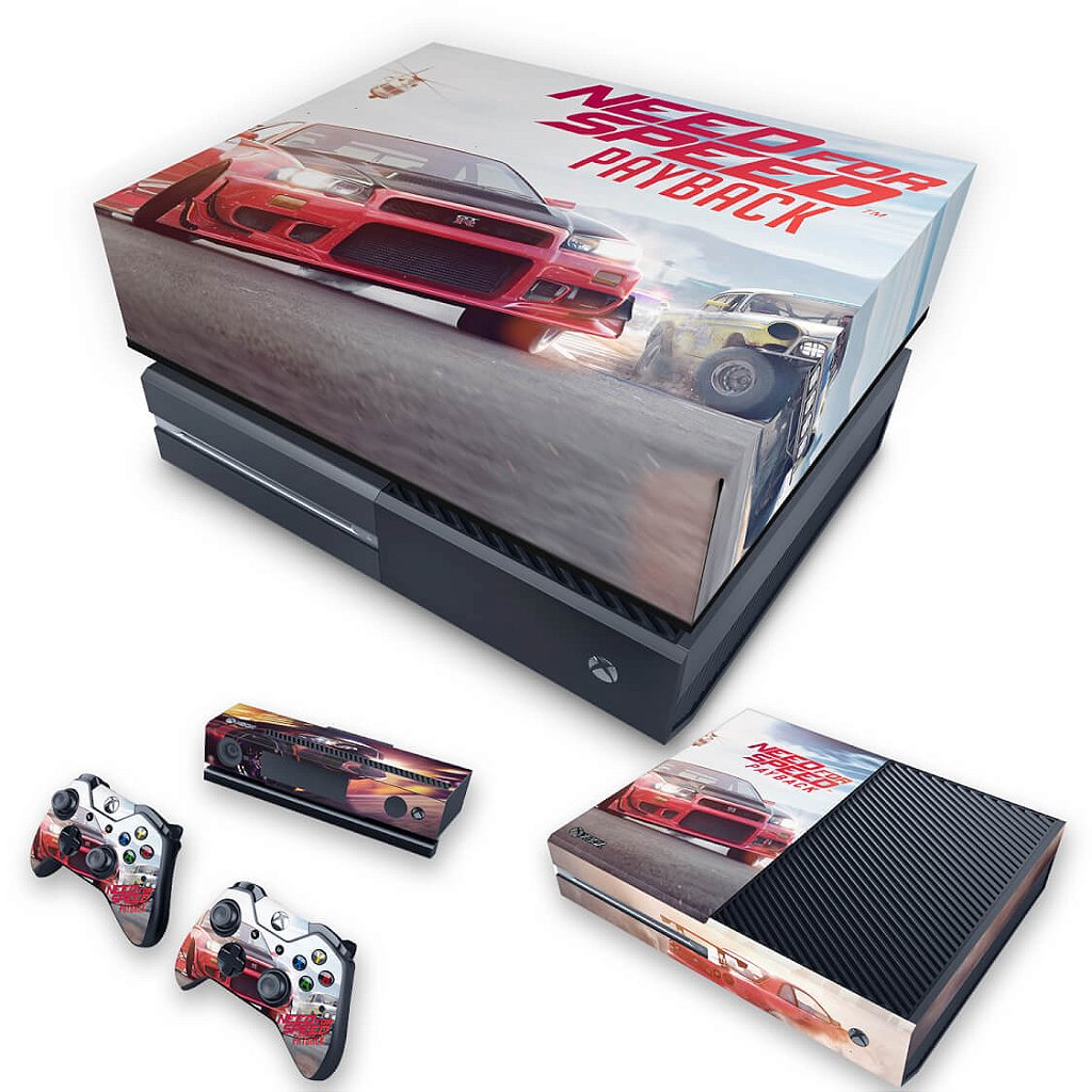 KIT Capa Anti Poeira e Skin Anti-Rage Xbox One Fat - Need For Speed Payback