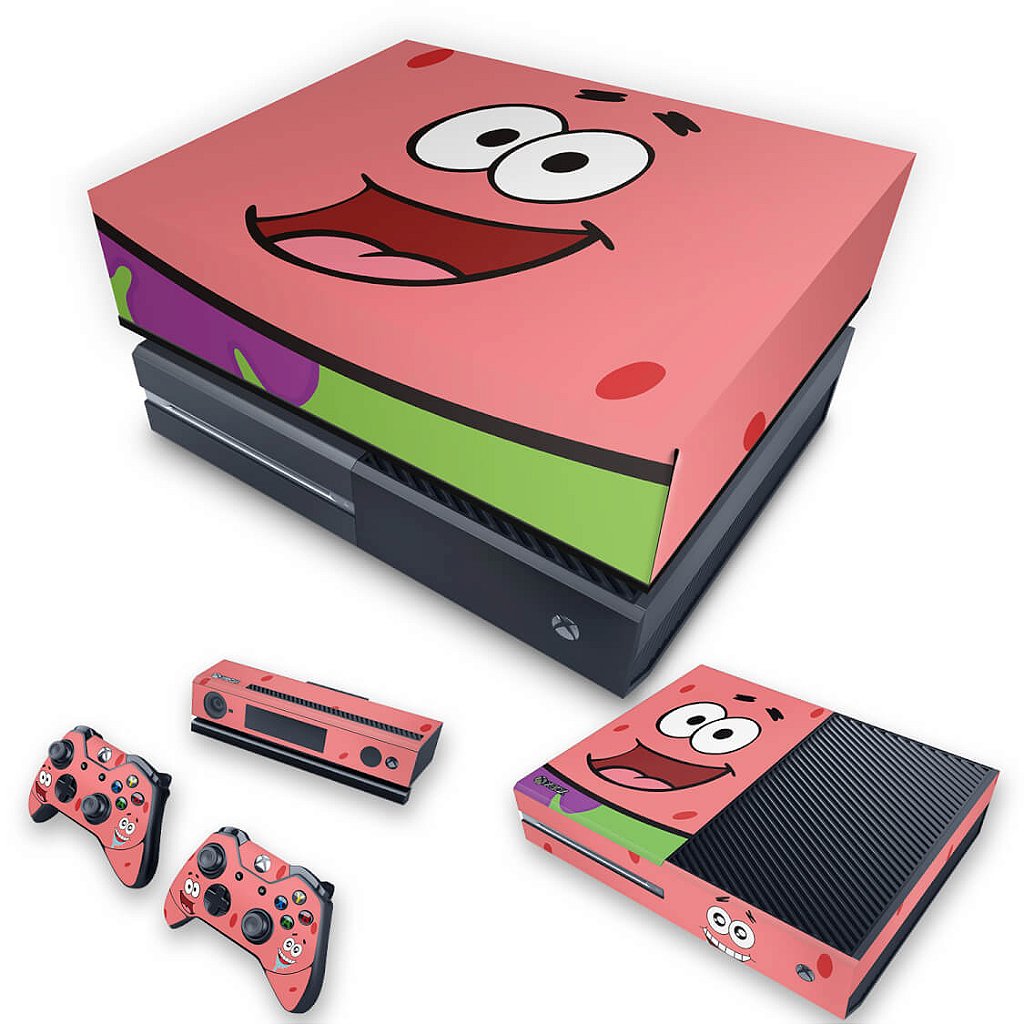 KIT Capa Anti Poeira e Skin Anti-Rage Xbox One Fat - Patrick Bob Esponja