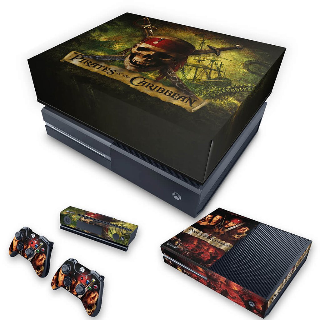 KIT Capa Anti Poeira e Skin Anti-Rage Xbox One Fat - Piratas do Caribe