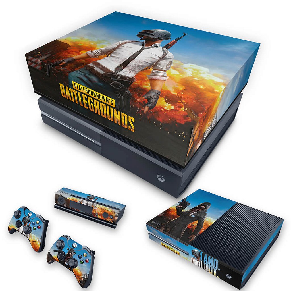 KIT Capa Anti Poeira e Skin Anti-Rage Xbox One Fat - Players Unknown Battlegrounds PUBG