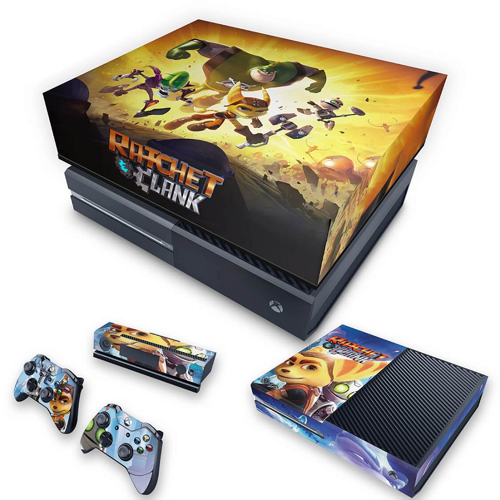 KIT Capa Anti Poeira e Skin Anti-Rage Xbox One Fat - Ratchet and Clank