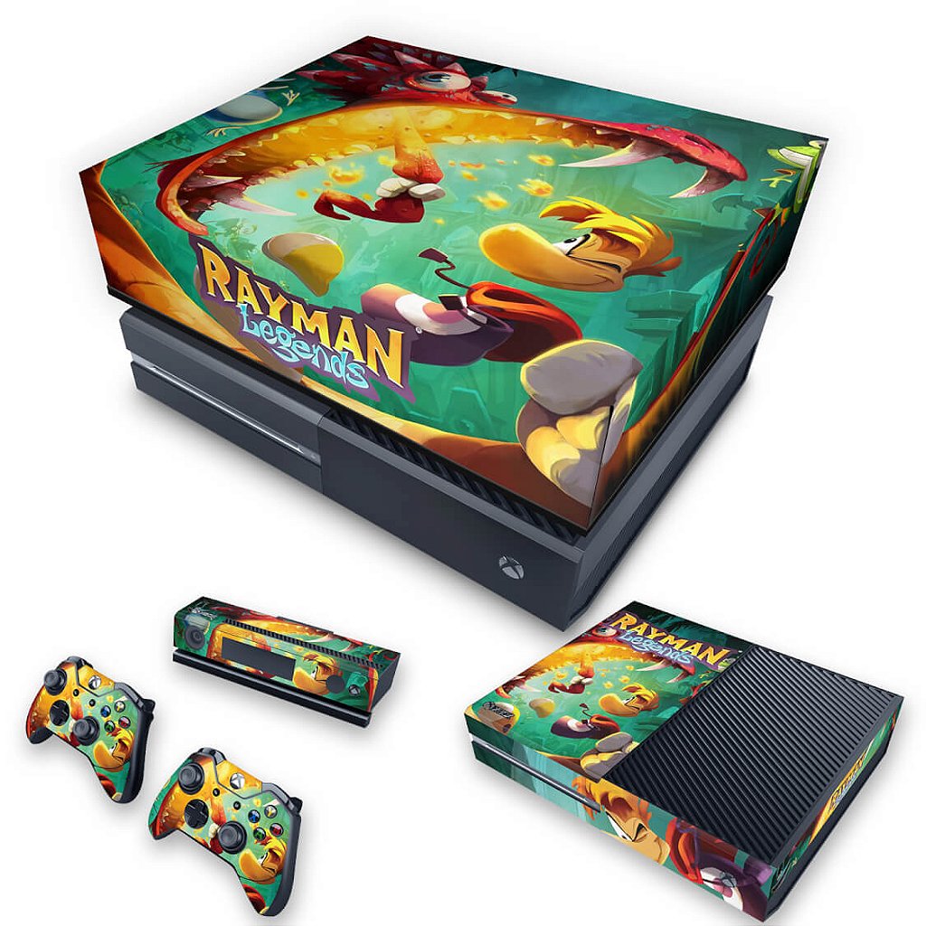 KIT Capa Anti Poeira e Skin Anti-Rage Xbox One Fat - Rayman Legends
