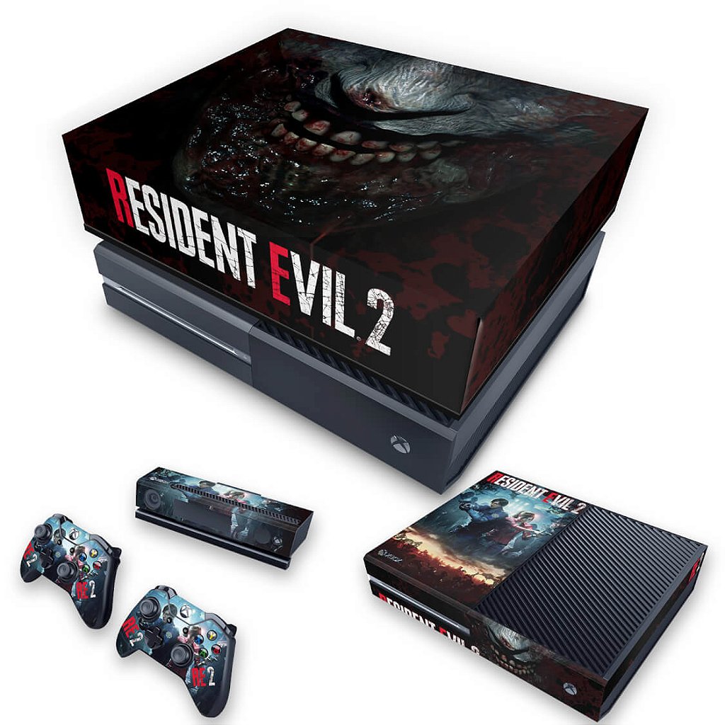 KIT Capa Anti Poeira e Skin Anti-Rage Xbox One Fat - Resident Evil 2 Remake