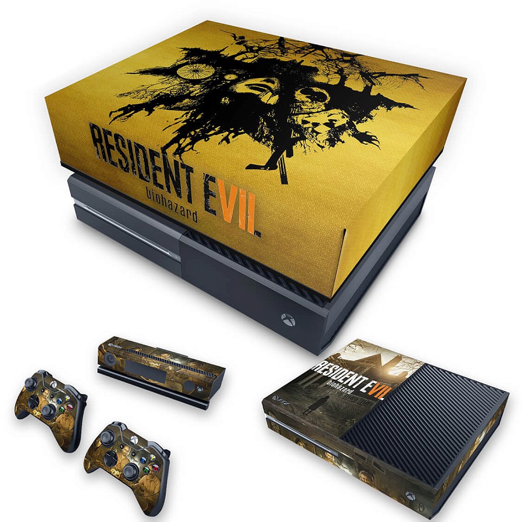 KIT Capa Anti Poeira e Skin Anti-Rage Xbox One Fat - Resident Evil 7: Biohazard