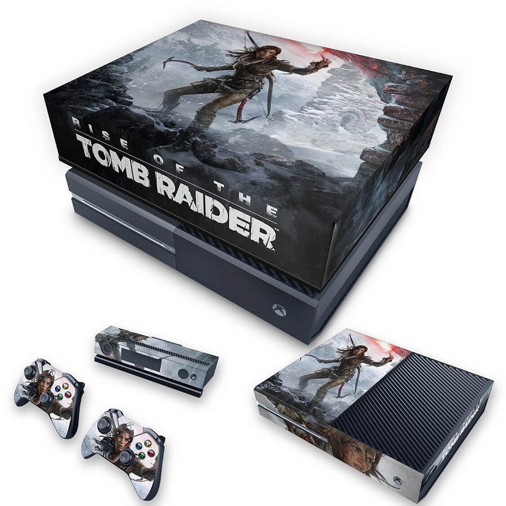 KIT Capa Anti Poeira e Skin Anti-Rage Xbox One Fat - Rise of the Tomb Raider