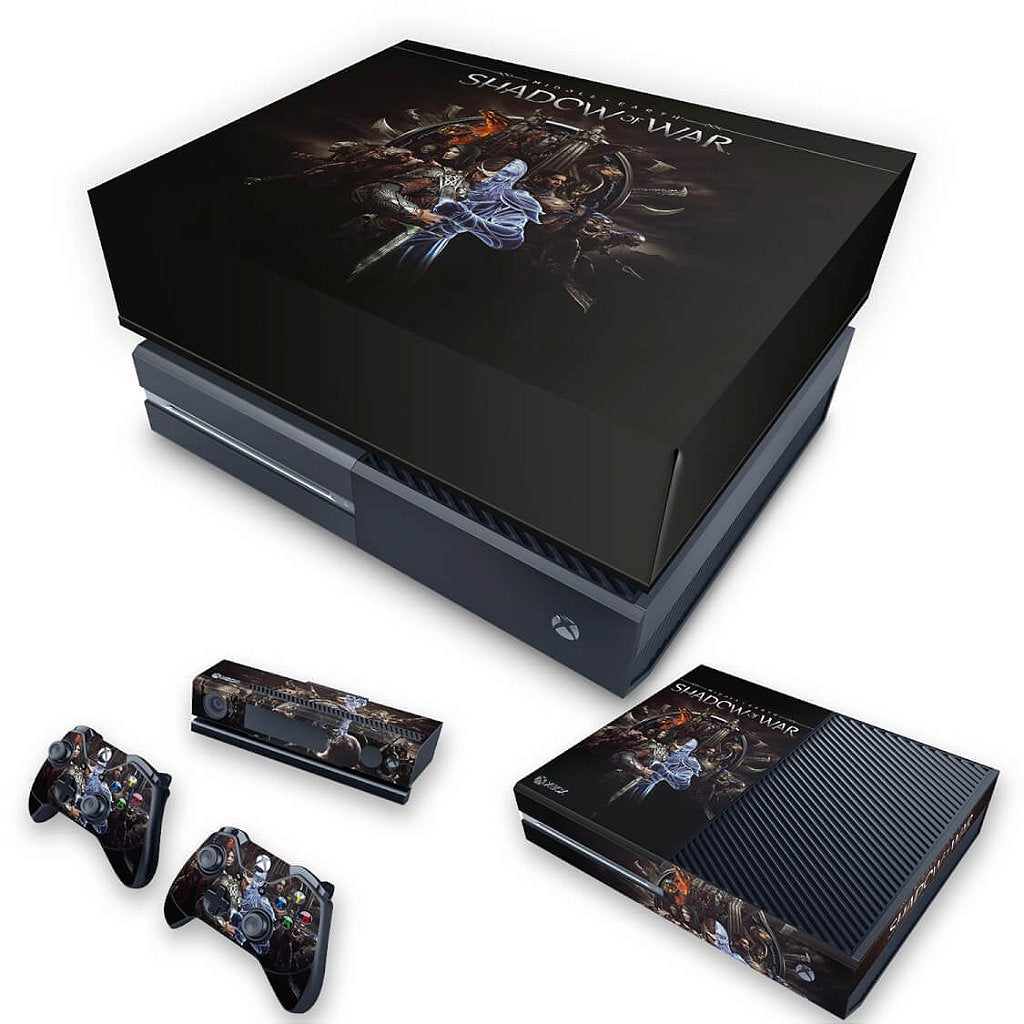 KIT Capa Anti Poeira e Skin Anti-Rage Xbox One Fat - Shadow of War