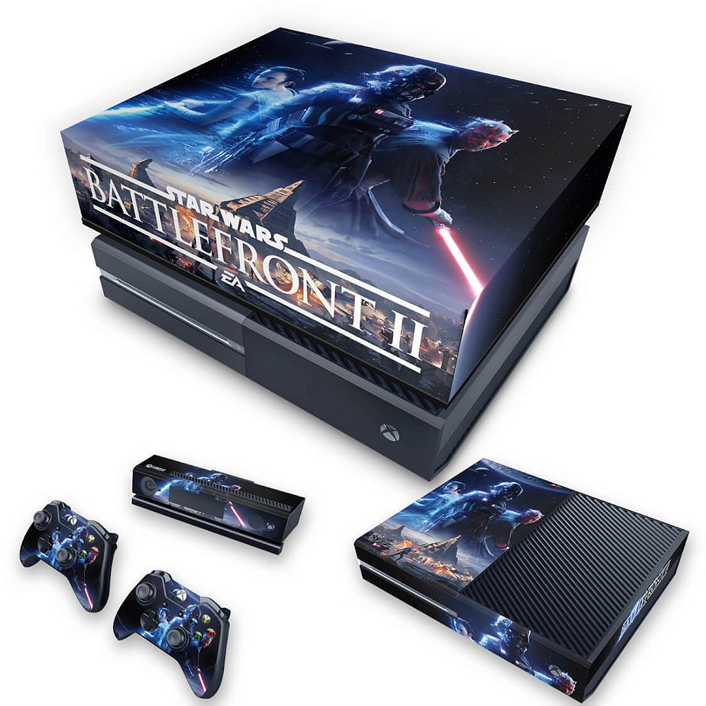KIT Capa Anti Poeira e Skin Anti-Rage Xbox One Fat - Star Wars - Battlefront 2