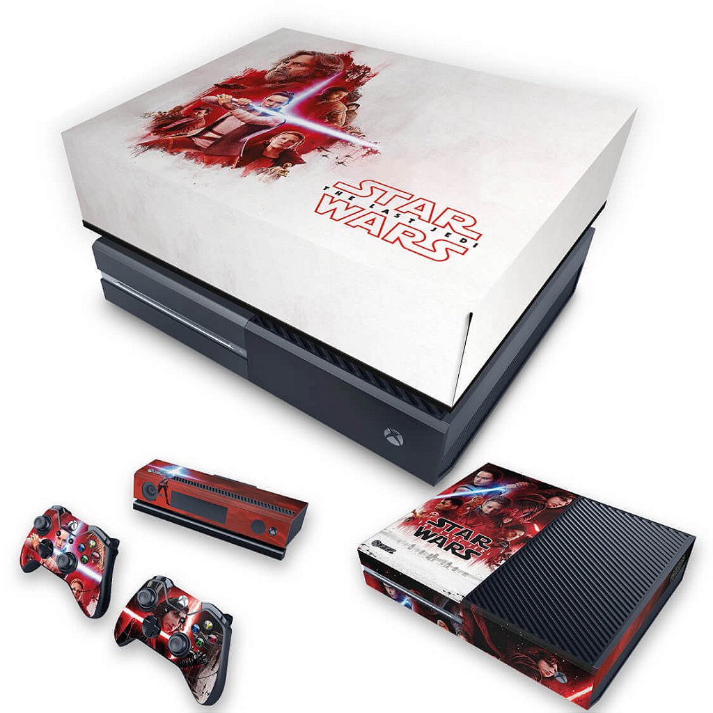 KIT Capa Anti Poeira e Skin Anti-Rage Xbox One Fat - Star Wars The Last Jedi