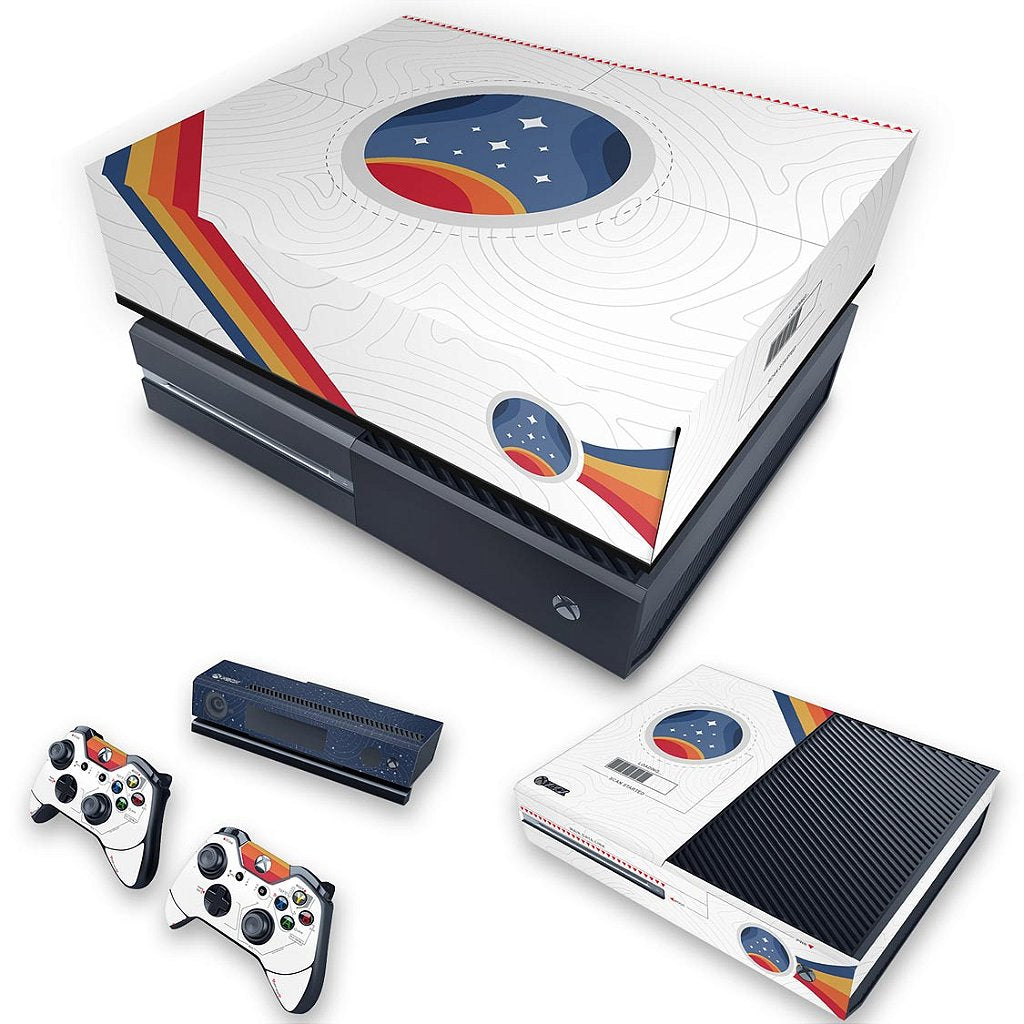 KIT Capa Anti Poeira e Skin Anti-Rage Xbox One Fat - Starfield Edition