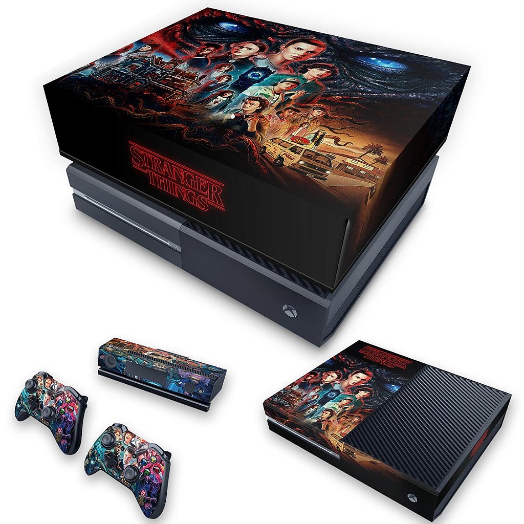 KIT Capa Anti Poeira e Skin Anti-Rage Xbox One Fat - Stranger Things