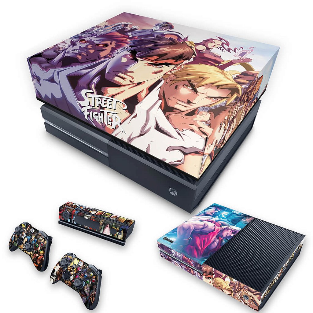 KIT Capa Anti Poeira e Skin Anti-Rage Xbox One Fat - Street Fighter