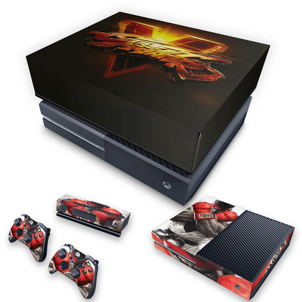 KIT Capa Anti Poeira e Skin Anti-Rage Xbox One Fat - Street Fighter V
