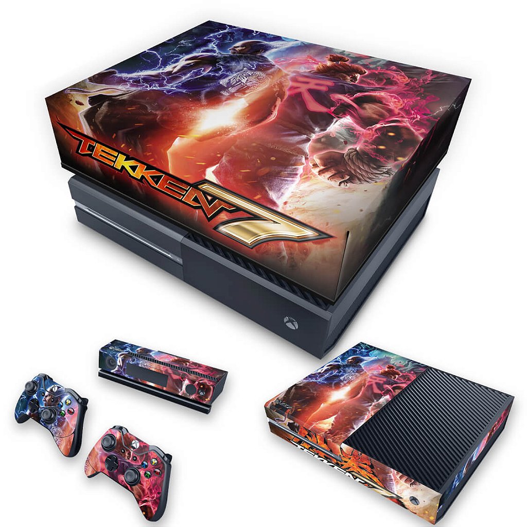 KIT Capa Anti Poeira e Skin Anti-Rage Xbox One Fat - Tekken 7