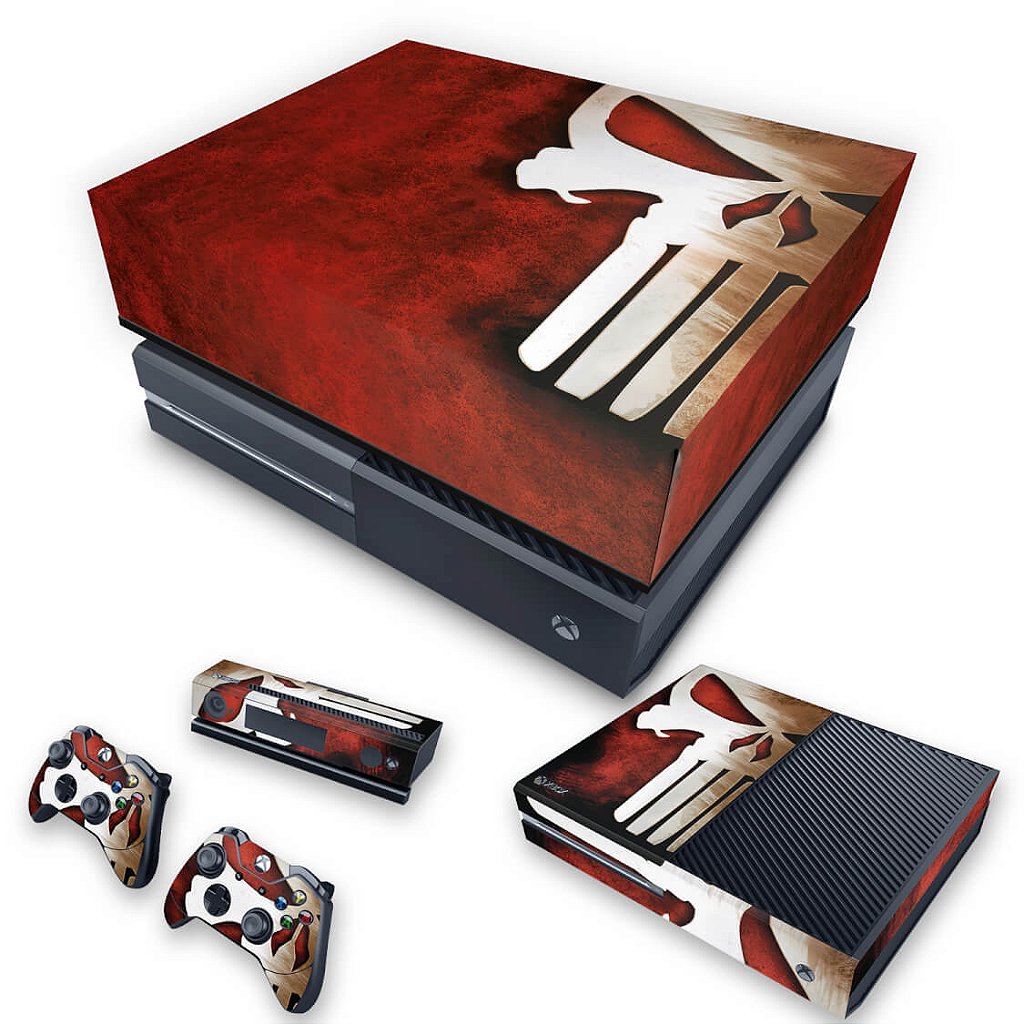 KIT Capa Anti Poeira e Skin Anti-Rage Xbox One Fat - The Punisher Justiceiro