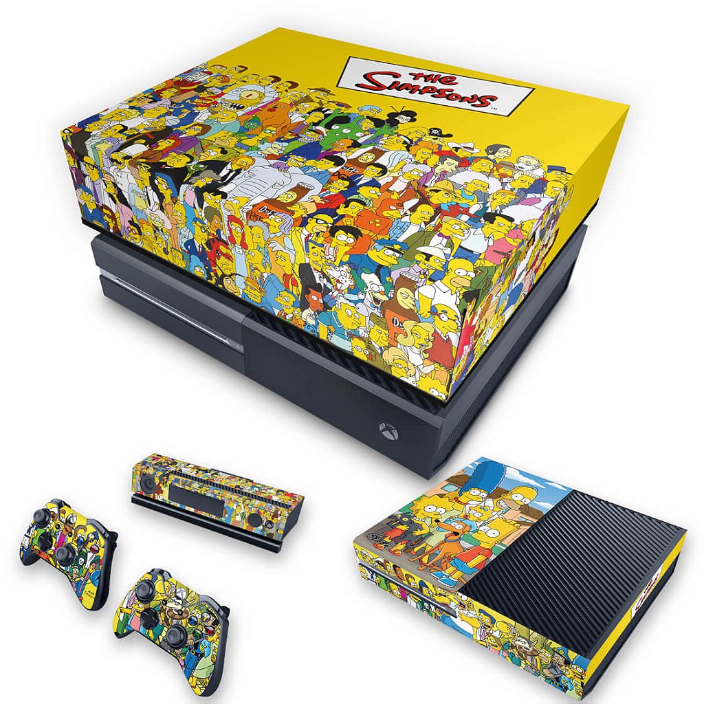 KIT Capa Anti Poeira e Skin Anti-Rage Xbox One Fat - The Simpsons