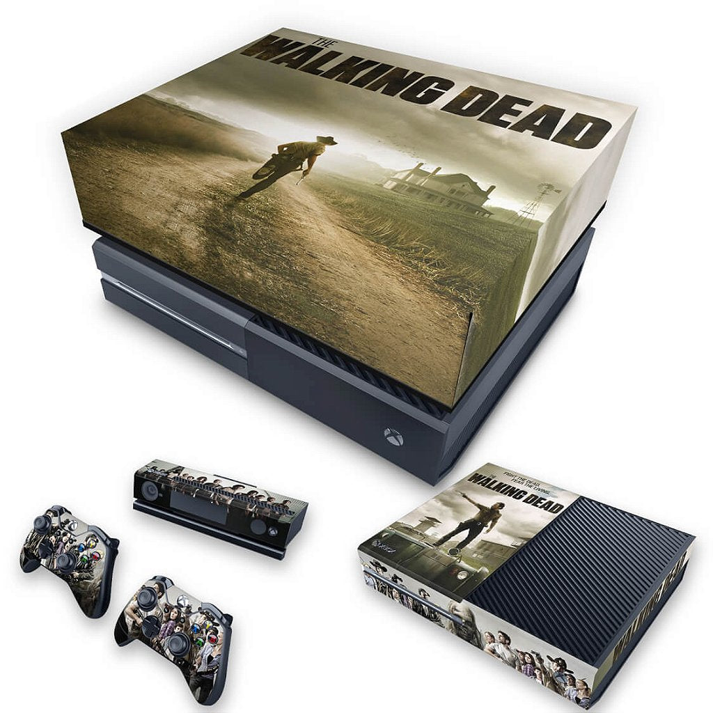 KIT Capa Anti Poeira e Skin Anti-Rage Xbox One Fat - The Walking Dead