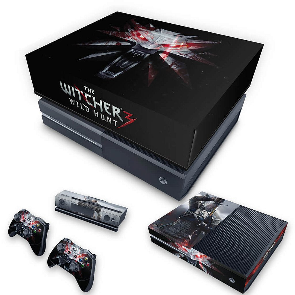 KIT Capa Anti Poeira e Skin Anti-Rage Xbox One Fat - The Witcher 3 #A