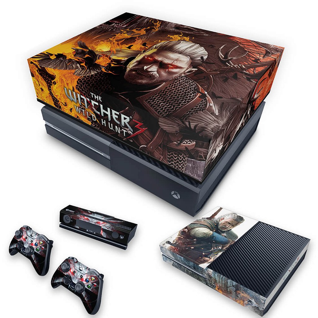 KIT Capa Anti Poeira e Skin Anti-Rage Xbox One Fat - The Witcher 3 #B
