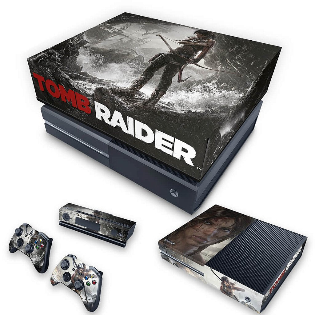 KIT Capa Anti Poeira e Skin Anti-Rage Xbox One Fat - Tomb Raider
