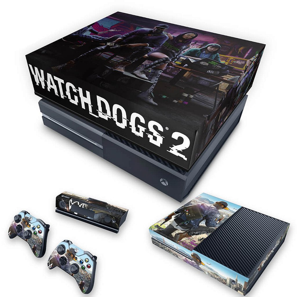 KIT Capa Anti Poeira e Skin Anti-Rage Xbox One Fat - Watch Dogs 2