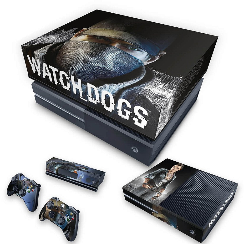 KIT Capa Anti Poeira e Skin Anti-Rage Xbox One Fat - Watch Dogs