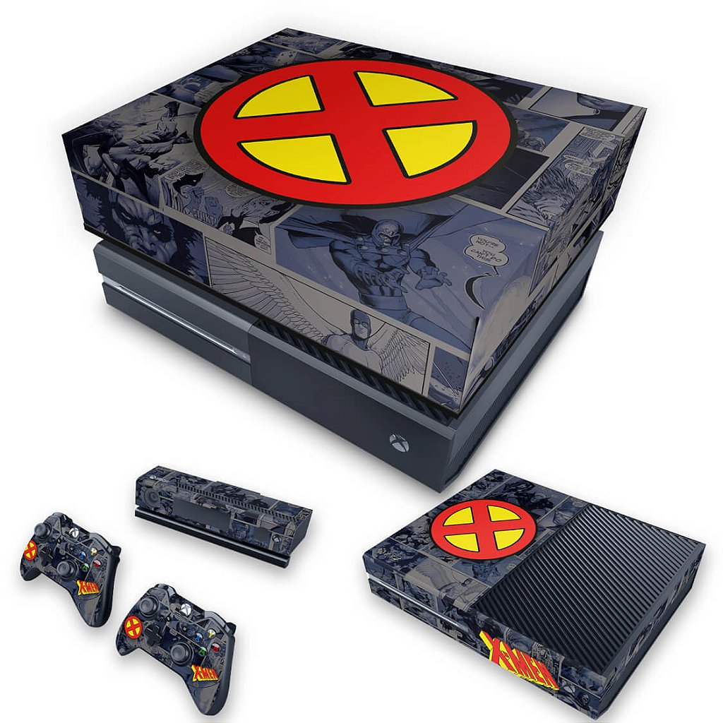 KIT Capa Anti Poeira e Skin Anti-Rage Xbox One Fat - X-Men Comics