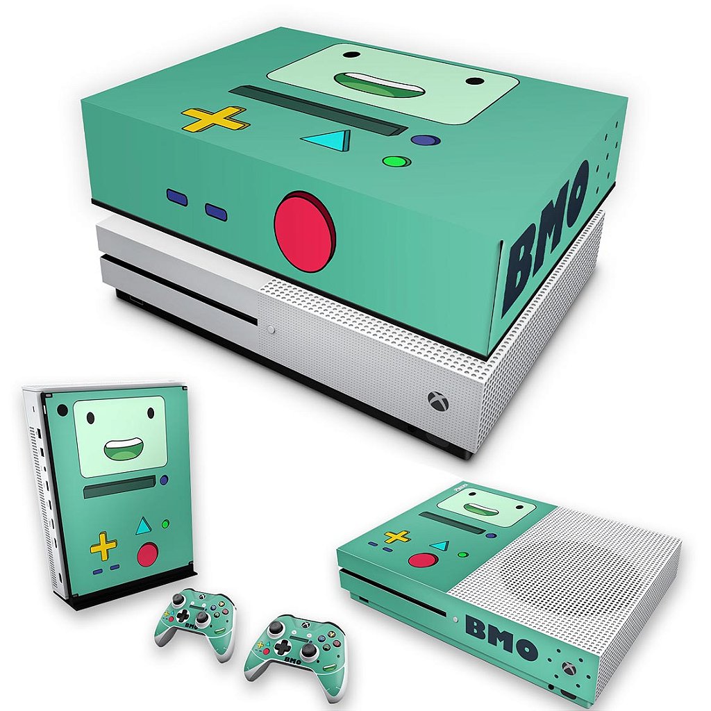 KIT Capa Anti Poeira e Skin Anti-Rage Xbox One S Slim - BMO Hora de Aventura