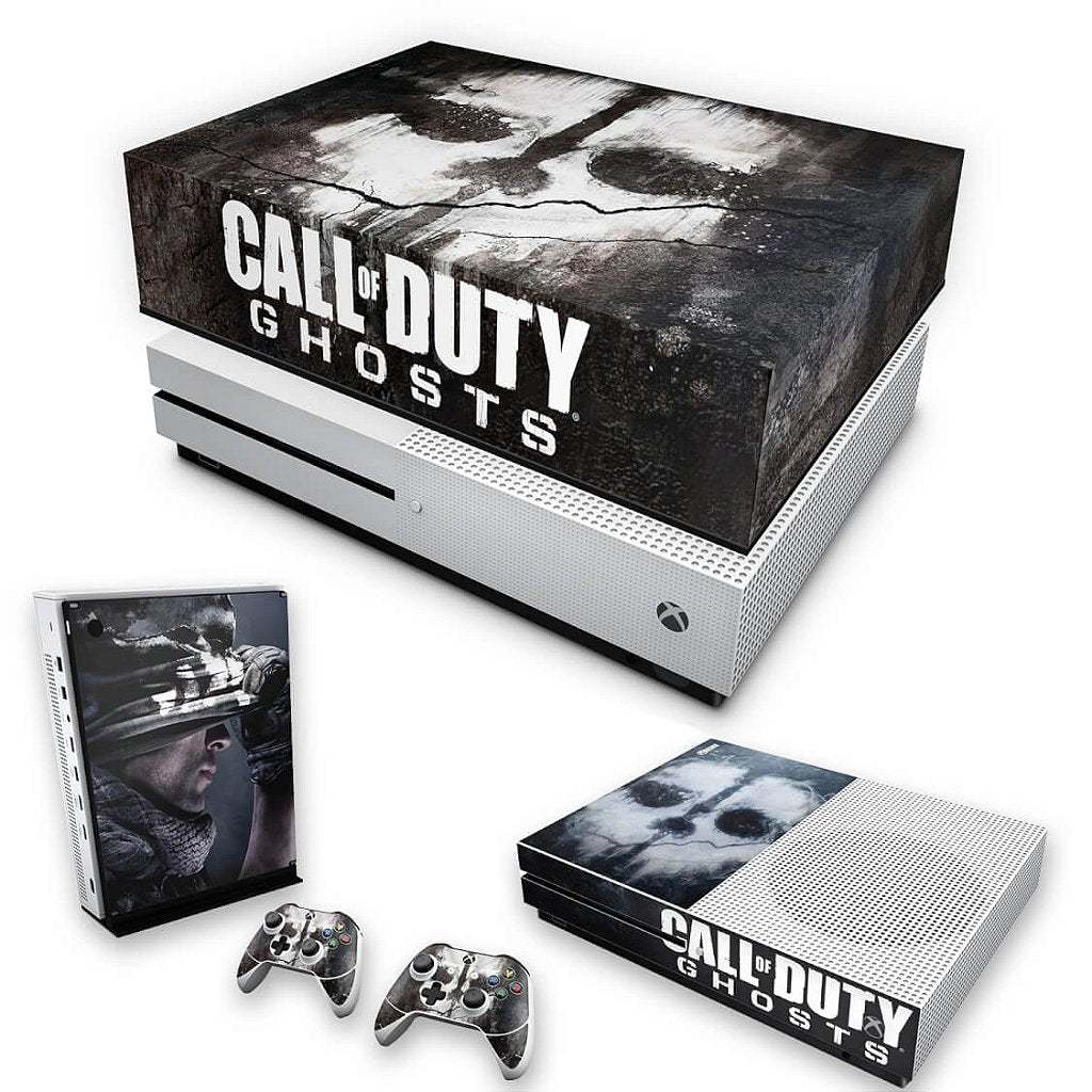 KIT Capa Anti Poeira e Skin Anti-Rage Xbox One S Slim - Call of Duty Ghosts