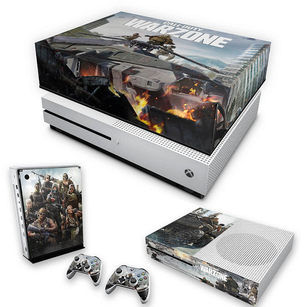 KIT Capa Anti Poeira e Skin Anti-Rage Xbox One S Slim - Call of Duty Warzone