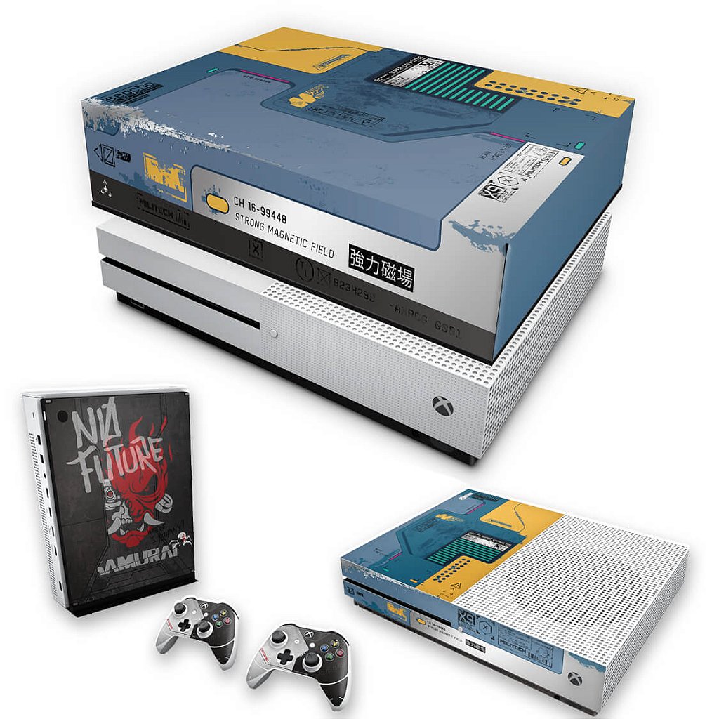 KIT Capa Anti Poeira e Skin Anti-Rage Xbox One S Slim - Cyberpunk 2077 Bundle