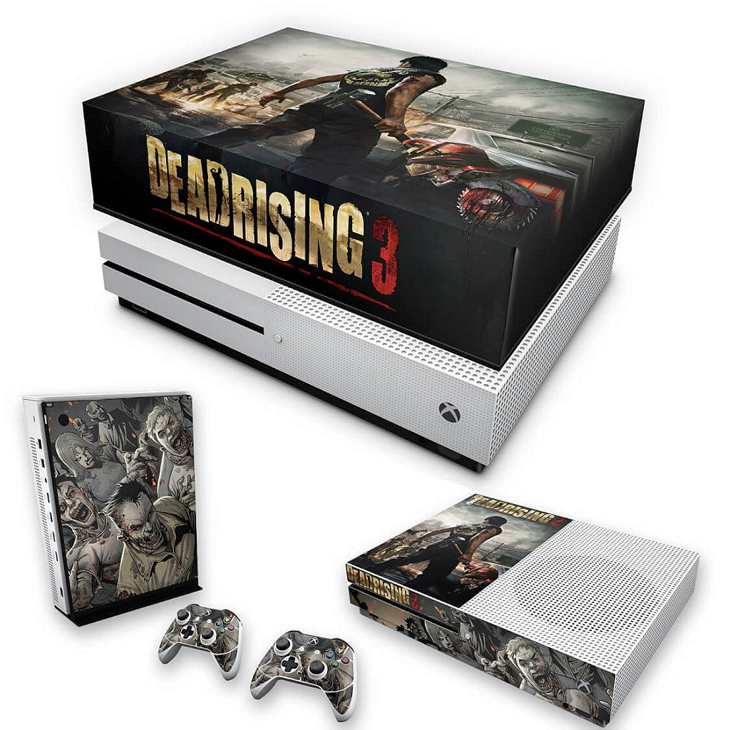 KIT Capa Anti Poeira e Skin Anti-Rage Xbox One S Slim - Dead Rising 3