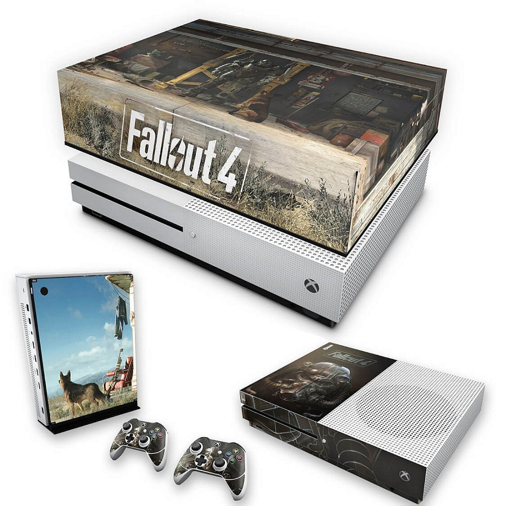 KIT Capa Anti Poeira e Skin Anti-Rage Xbox One S Slim - Fallout 4