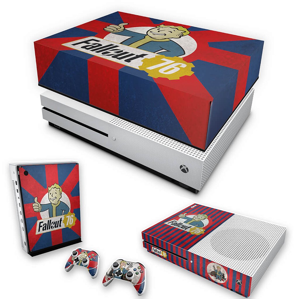 KIT Capa Anti Poeira e Skin Anti-Rage Xbox One S Slim - Fallout 76